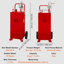 VEVOR 114 litru degvielas tvertne ar 2 riteņiem un manuālo sūkni - pārnēsājams degvielas konteiners benzīnam un dīzeļdegvielai automašīnām, zāles pļāvējiem, ATV, laivām - sarkans