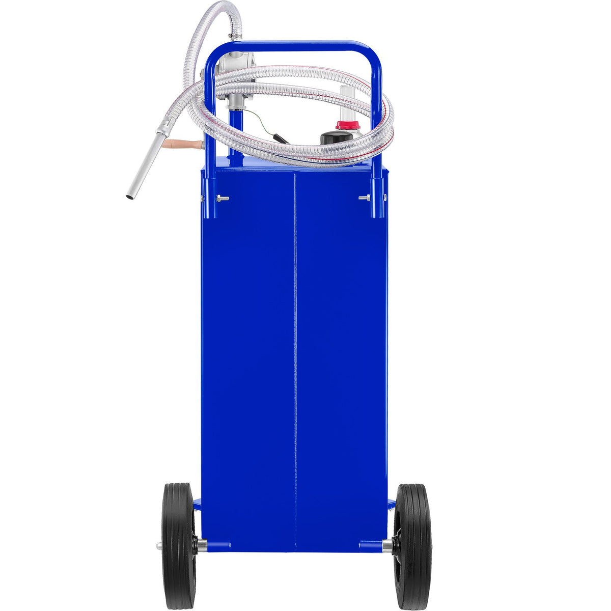 VEVOR 114 Litre Fuel Tank with 4 Wheels and Manual Pump – Suitable for Petrol and Diesel for Cars, Lawnmowers, ATVs, Boats and More – Blue