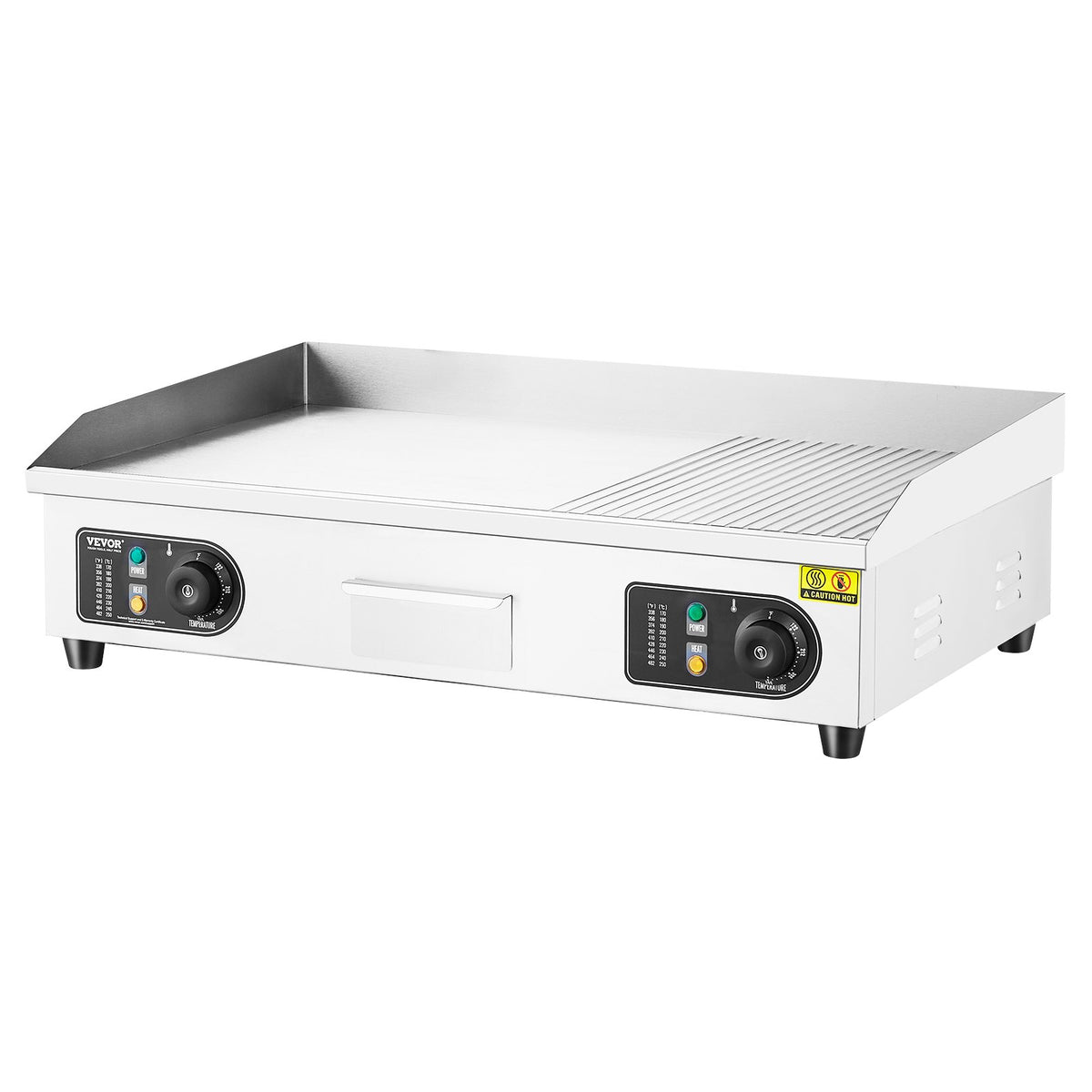 VEVOR komerciālais elektriskais grils 4400 W, pusrievota virsma, 50–300 °C, galda