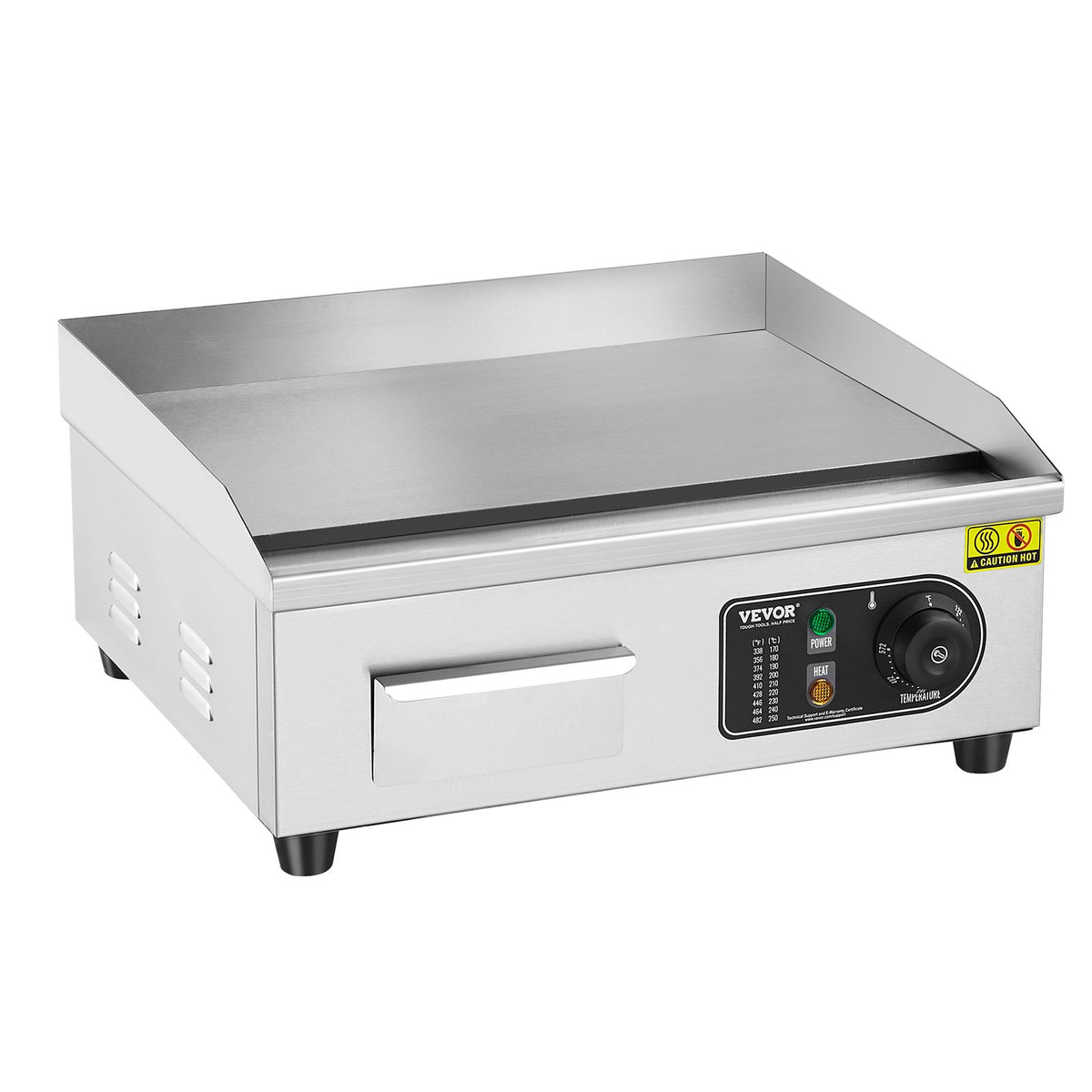 VEVOR kommertsgrill 2800 W, sile plaat, 50–300 °C, lauamudel