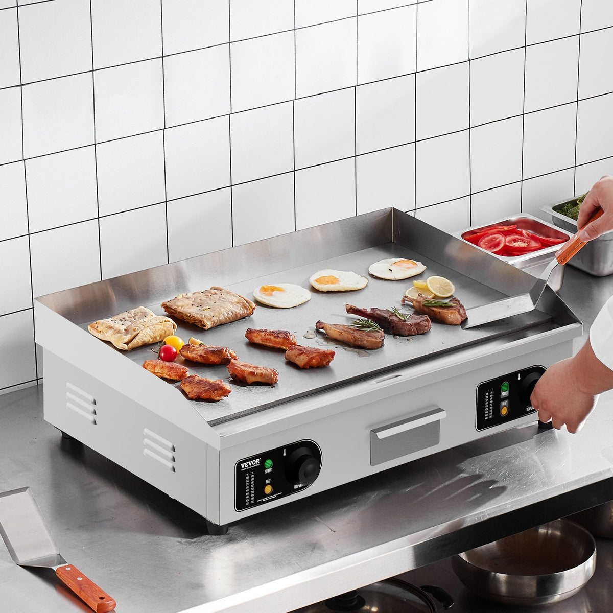 VEVOR kommertsgrill 4000 W, sile plaat, 50–300 °C, lauamudel