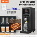 VEVOR komerciālais ūdens boilers 1500 W ar 316 nerūsējošā tērauda sildelementu un 50 l/h jaudu karstā ūdens padevei kafijai, tējai un birojam - ZEMLETES.LV