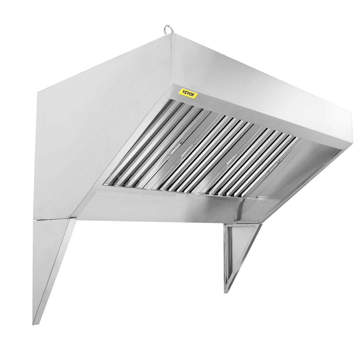 VEVOR Commercial Range Hood 2.13 m with 3 Removable Grease Filters, 201 Stainless Steel