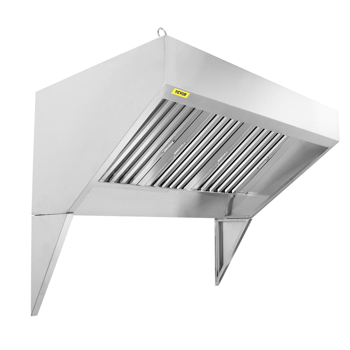 VEVOR Commercial Range Hood 2.13 m with 3 Removable Grease Filters, 201 Stainless Steel