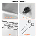 VEVOR Komerciālais Elektriskais Ēdienu Sildītājs – 3 Pannu Bufetes Sildītājs, 16L sildtrauks ar ūdens peldi