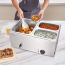 VEVOR Komerciālais Elektriskais Ēdienu Sildītājs – 3 Pannu Bufetes Sildītājs, 16L sildtrauks ar ūdens peldi