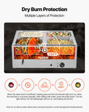 Pārtikas sildītājs, 1500 W nerūsējošais tērauds, ar vāku un 4 traukiem