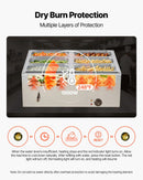 Pārtikas sildītājs, 1500 W nerūsējošais tērauds, ar vāku un 6 traukiem