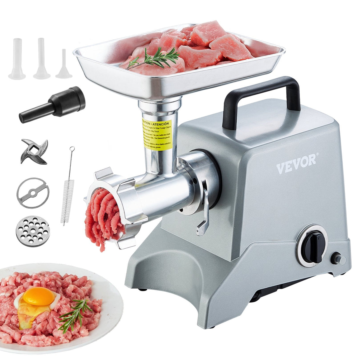 VEVOR коммерческая электрическая мясорубка 575 Вт, 2,27 кг/мин, с насадкой для колбас