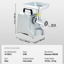 VEVOR Komerciālais elektriskais gaļas maļamais aparāts, 2.27 kg/min kapacitāte, 575W desu pildītājs