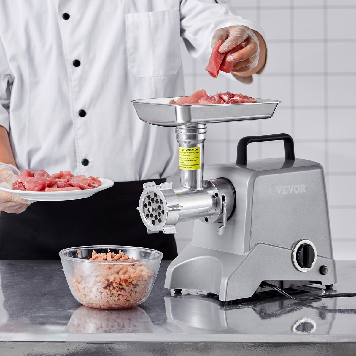 VEVOR коммерческая электрическая мясорубка 575 Вт, 2,27 кг/мин, с насадкой для колбас