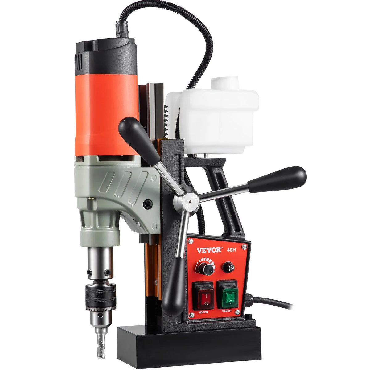 VEVOR Magnetic Drill Press, 1200 W, Ø40 mm Drilling Diameter, 13000 N Magnetic Holding Force, Portable Electric Drill with Variable Speed, 580 RPM, Suitable for Any Metal Surface and Home Improvement Work, CE Certified