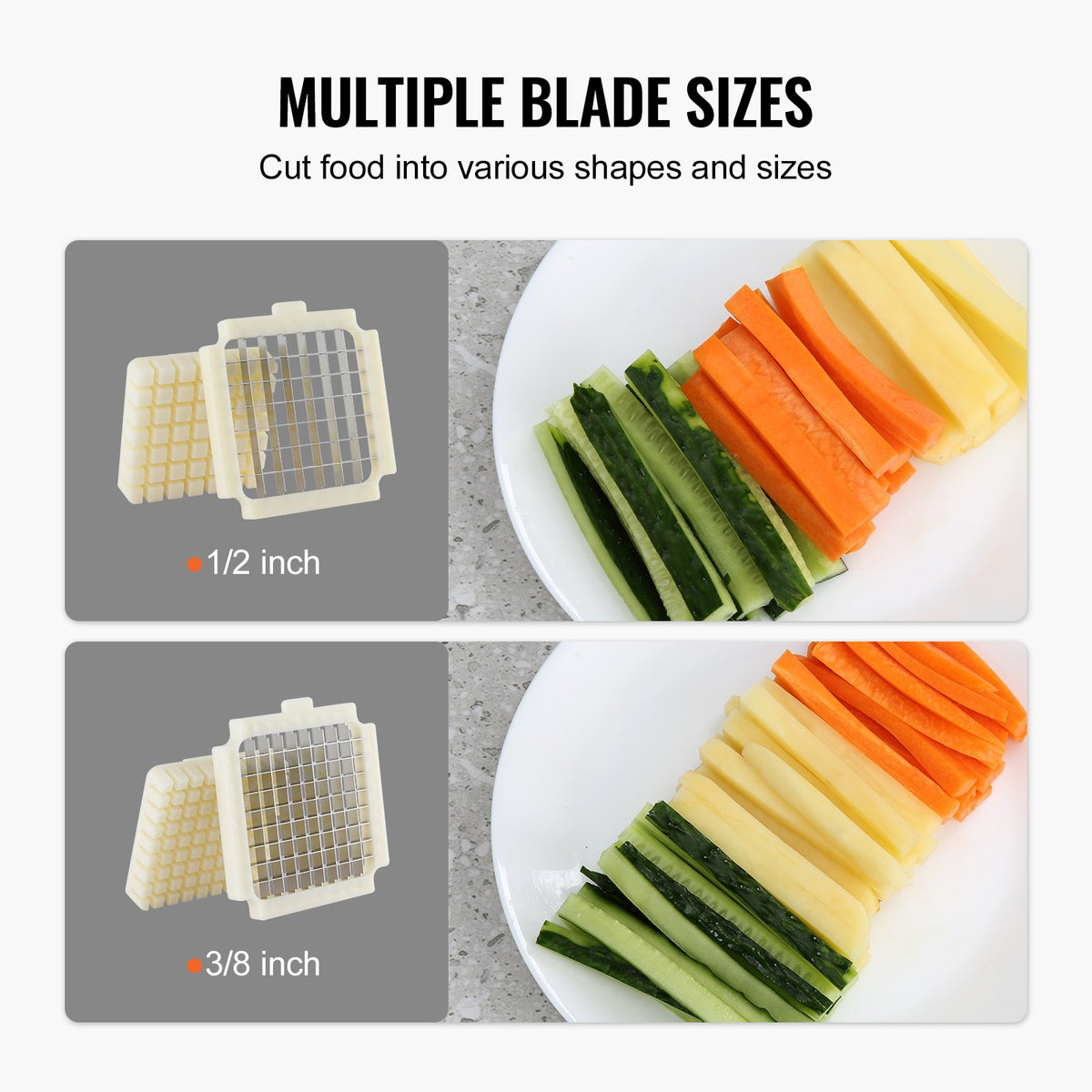 VEVOR Electric French Fries Cutter, Stainless Steel