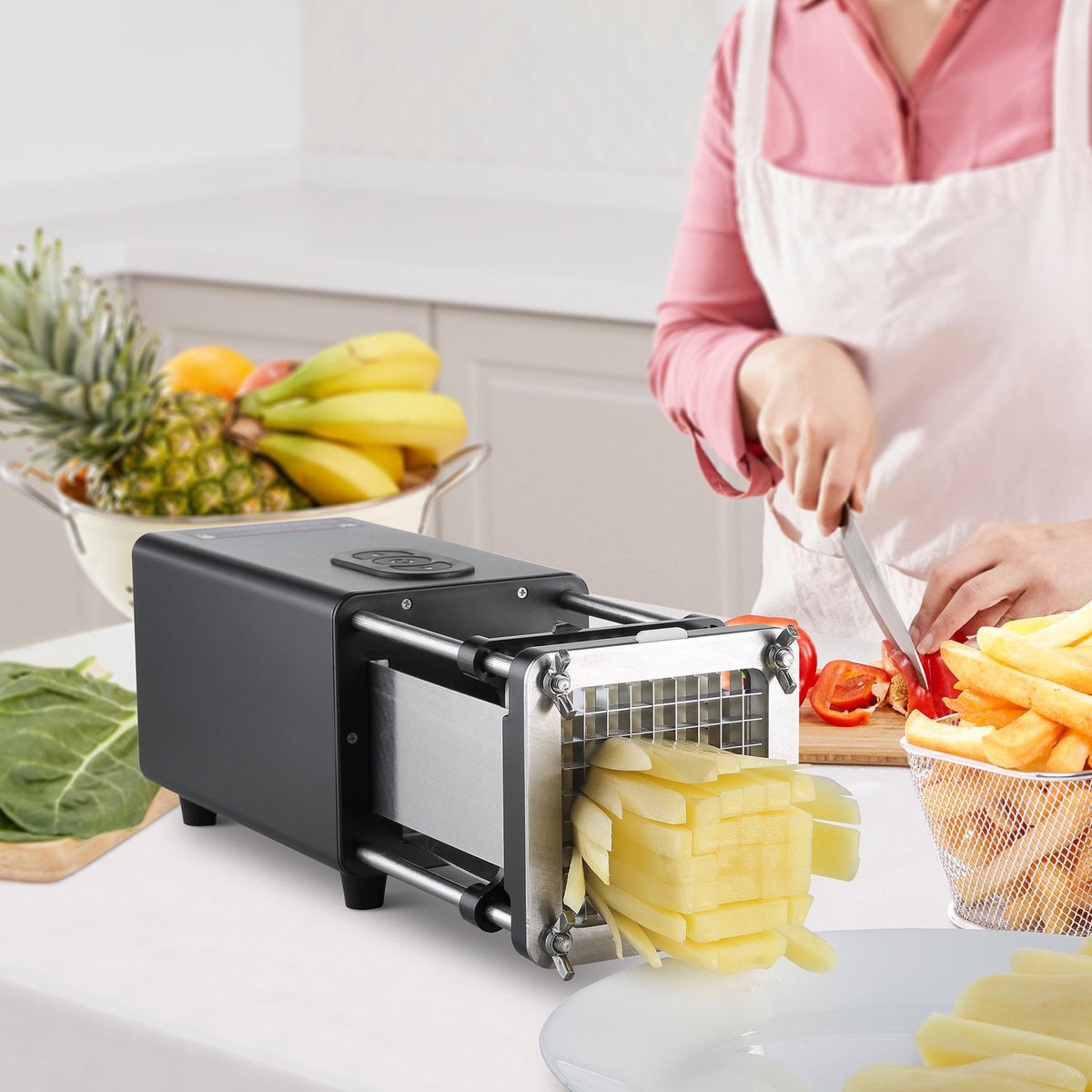 VEVOR Electric French Fries Cutter, Stainless Steel