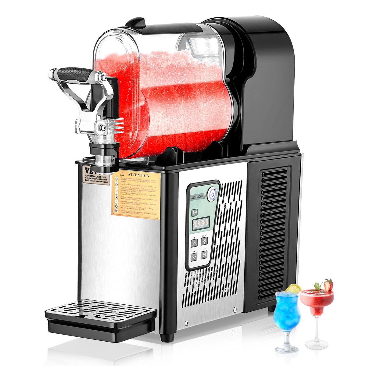 VEVOR Commercial Slush Machine 3 L, for Margaritas, Smoothies and Frozen Drinks