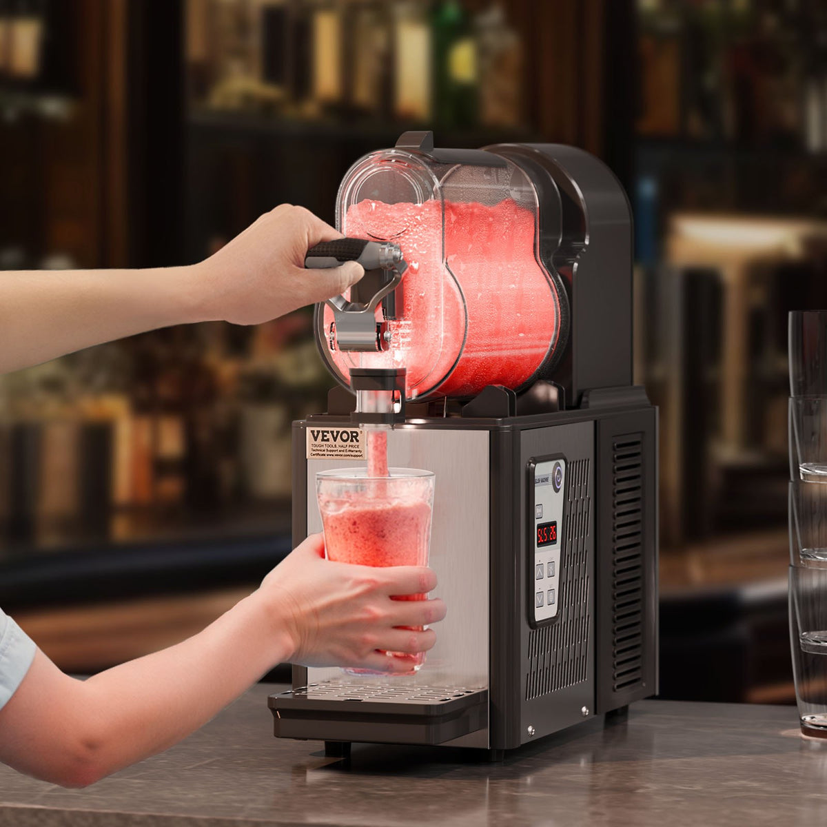 VEVOR Commercial Slush Machine 3 L, for Margaritas, Smoothies and Frozen Drinks