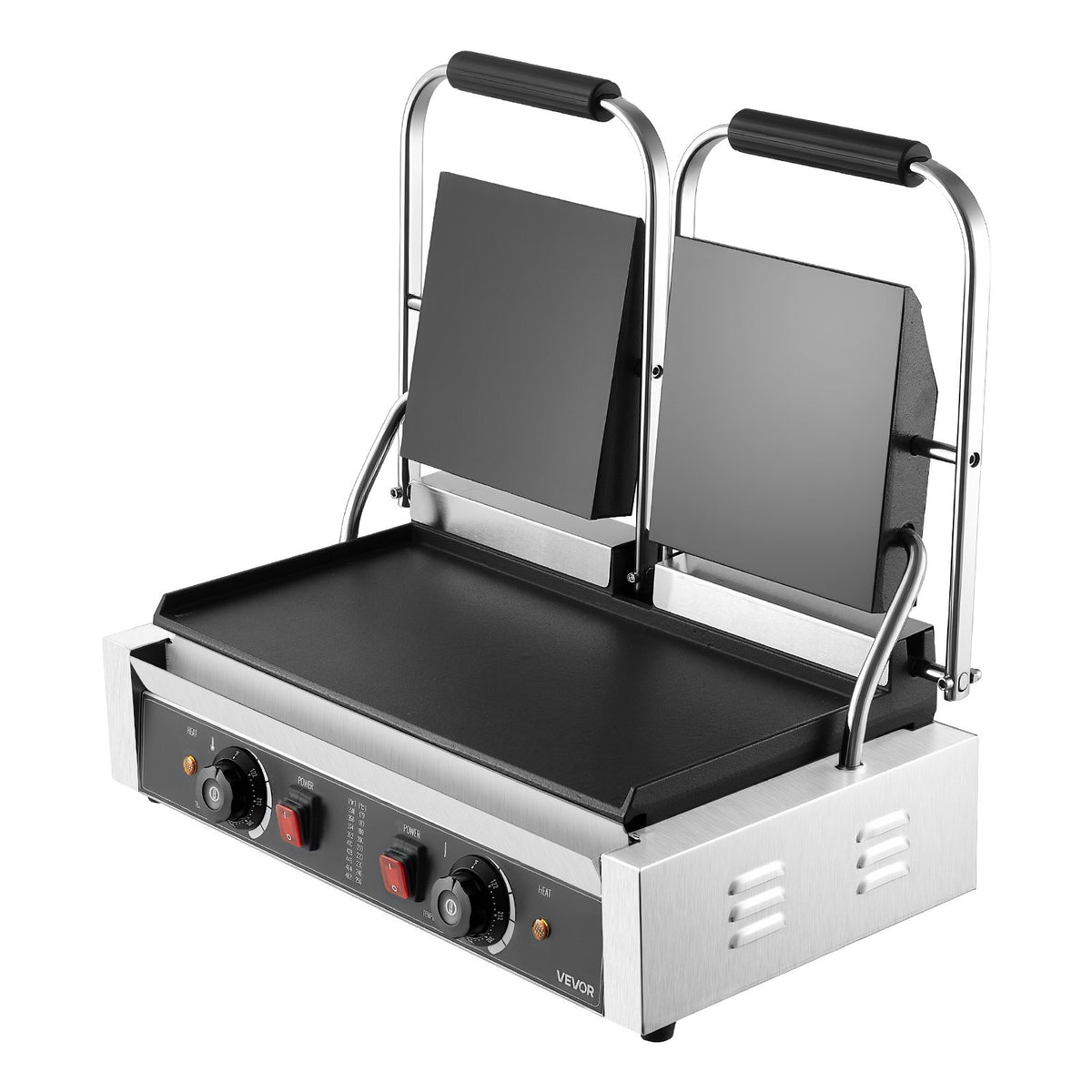 VEVOR Commercial Panini Grill 3600 W, 48 × 23 cm Smooth Plate