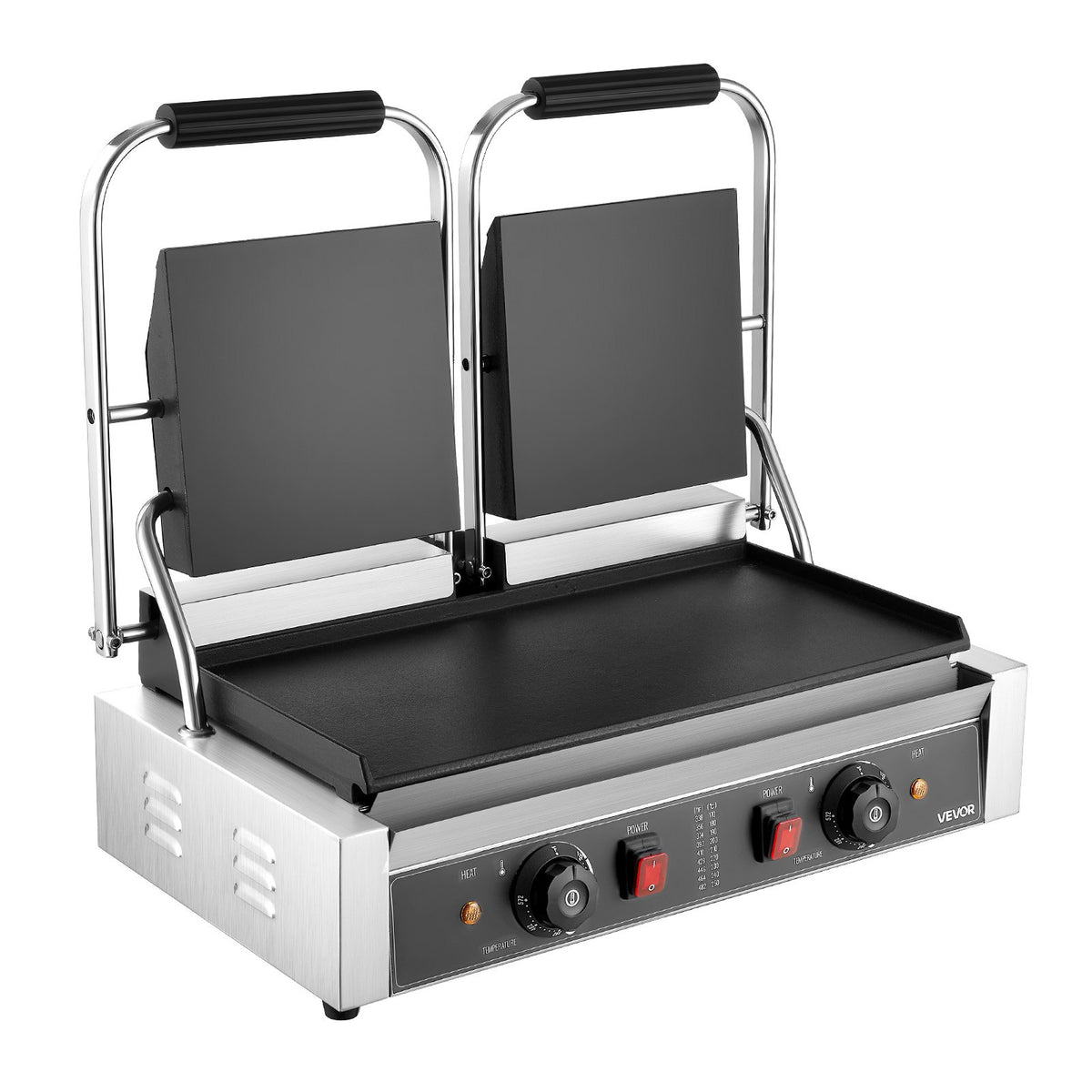 VEVOR Commercial Panini Grill 3600 W, 48 × 23 cm Smooth Plate