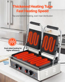 Komerciālais panini grils 3600 W, nerūsējošais tērauds, dubultais preses grils ar temperatūras kontroli, 48x23 cm emaljas plate