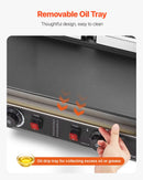 Komerciālais panini grils 3600 W, nerūsējošais tērauds, dubultais preses grils ar temperatūras kontroli, 48x23 cm emaljas plate