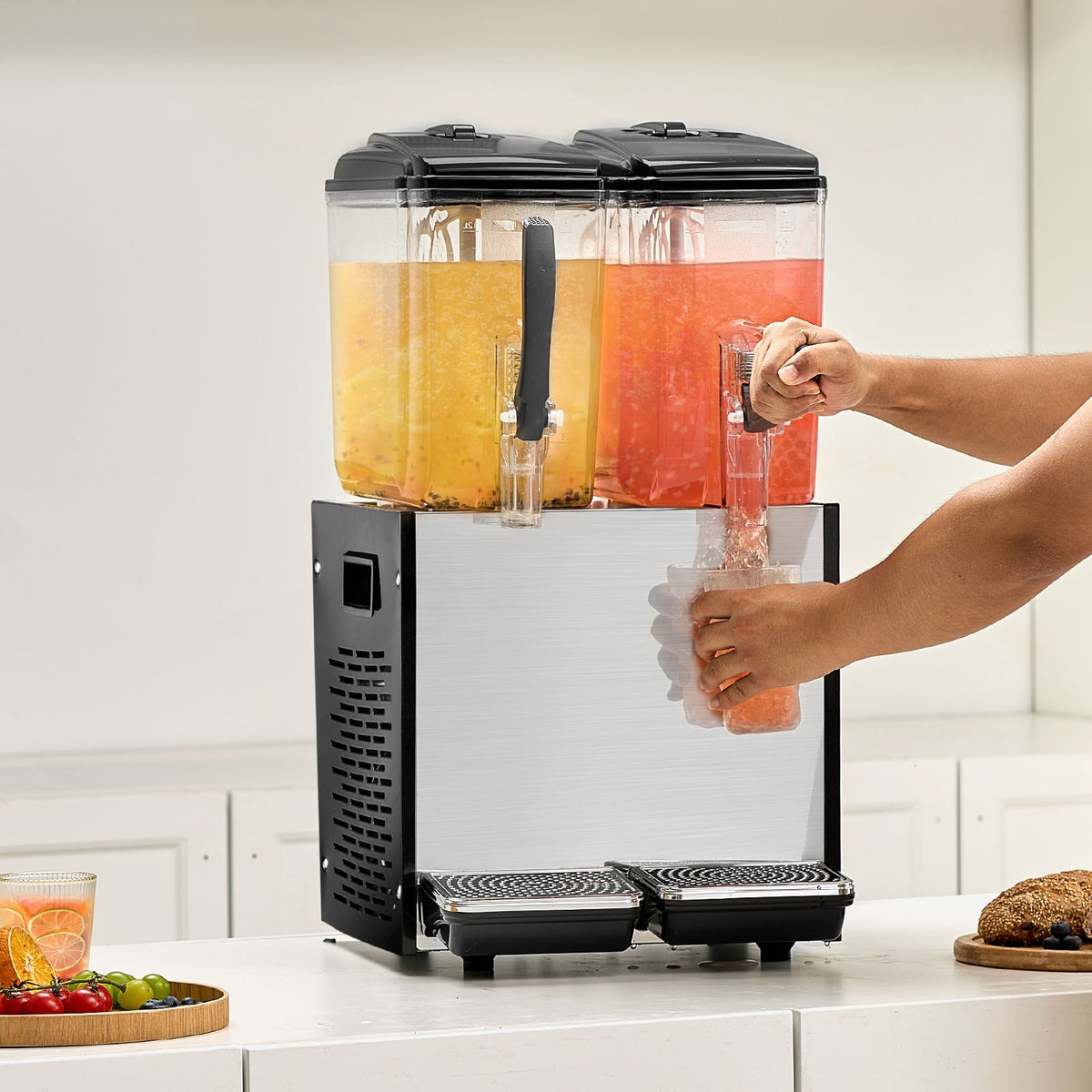 VEVOR Commercial Cold Beverage Dispenser 2 × 12 l