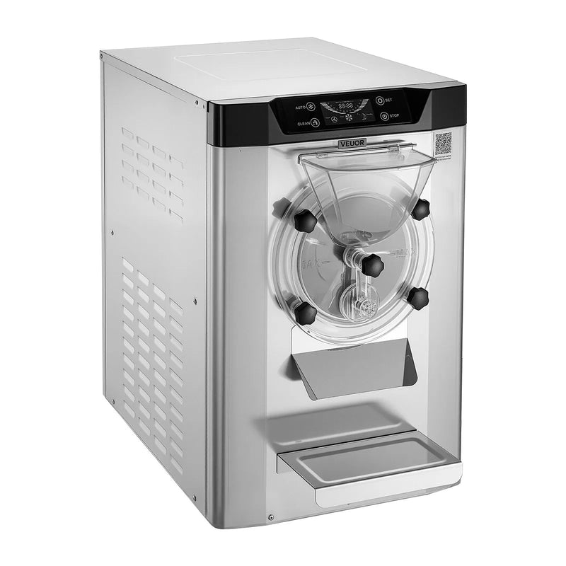 VEVOR komerciāla galda saldējuma mašīna, 2000 W, 12–20 L/h, gelato un cietajam saldējumam, 6 L 304 nerūsējošā tērauda cilindrs, automātiskā tīrīšana, LED panelis