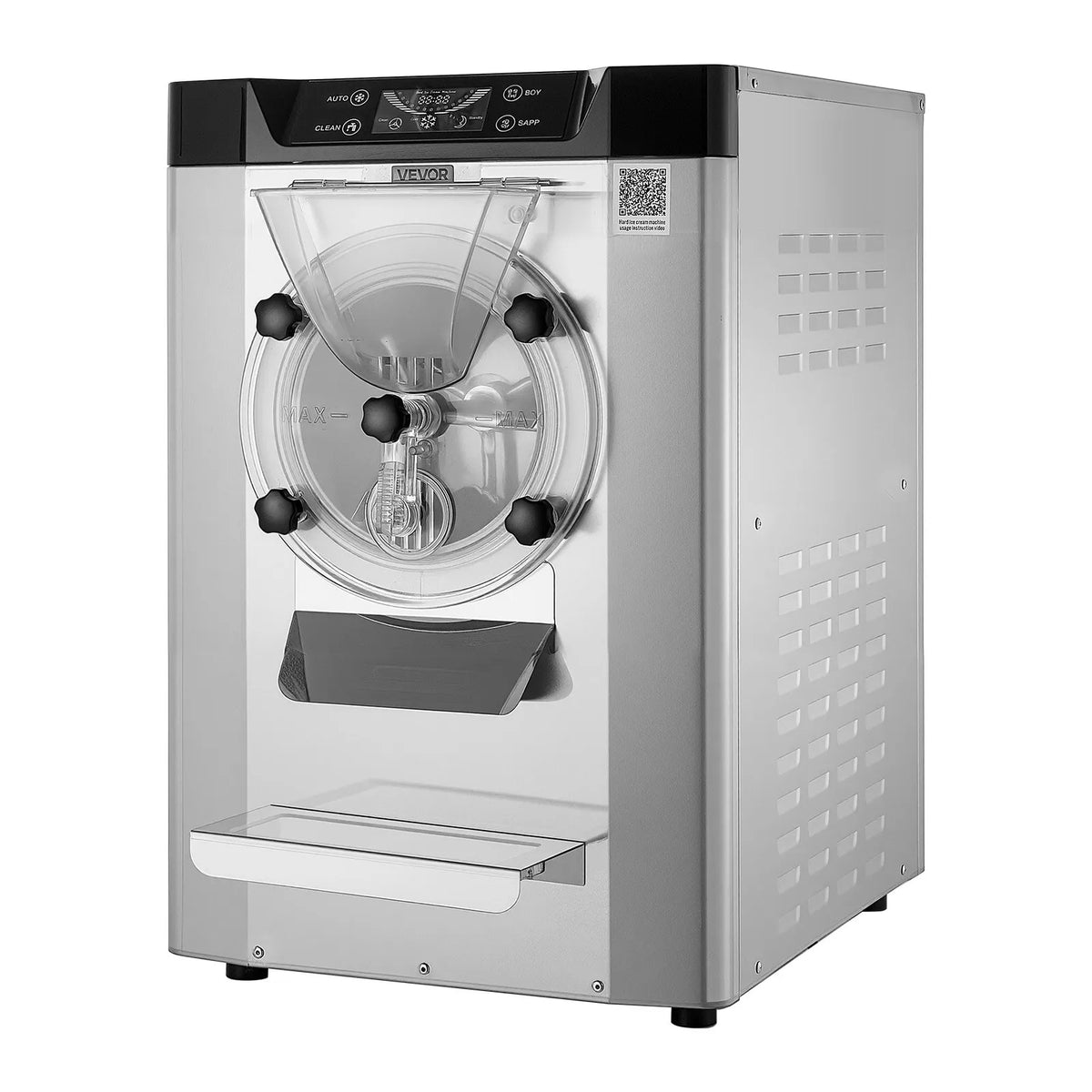 VEVOR komerciālā galda gelato un cietā saldējuma mašīna 12–20 l/h, 2000 W, 6 l cilindrs, automātiskā tīrīšana