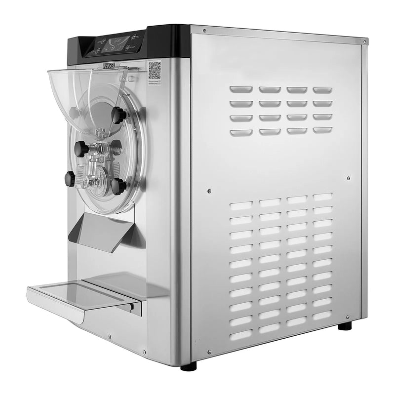 VEVOR komerciāla galda saldējuma mašīna, 2000 W, 12–20 L/h, gelato un cietajam saldējumam, 6 L 304 nerūsējošā tērauda cilindrs, automātiskā tīrīšana, LED panelis
