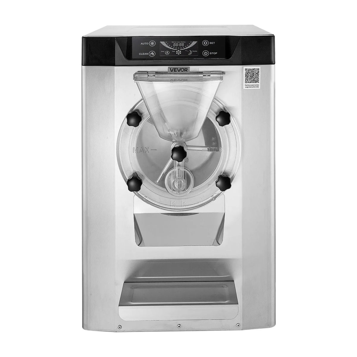 VEVOR komerciālā galda gelato un cietā saldējuma mašīna 12–20 l/h, 2000 W, 6 l cilindrs, automātiskā tīrīšana