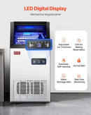 VEVOR komerciālais ledus ģenerators 49,9 kg/24 h ar 12,7 kg uzglabāšanas ietilpību, 36 kubiņi 15 minūtēs, brīvi stāvošs ar LED digitālo displeju un pašattīrīšanos, piemērots bāram, birojam un restorānam - ZEMLETES.LV