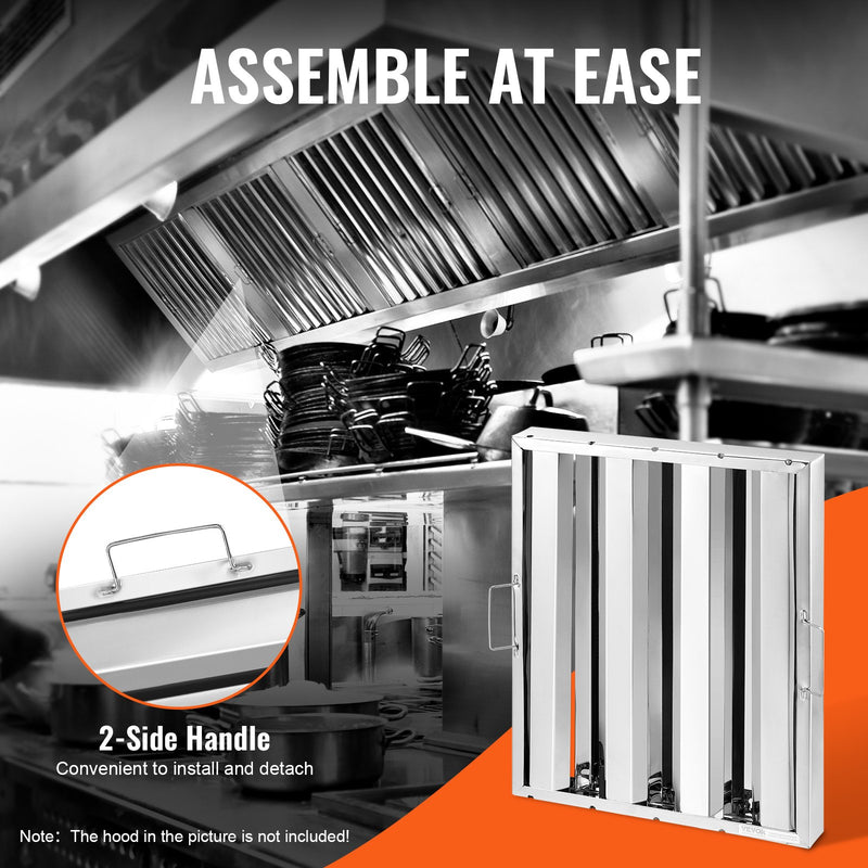 VEVOR 39,4 cm x 49,5 cm komerciālais ventilācijas filtrs, nerūsējošais tērauds