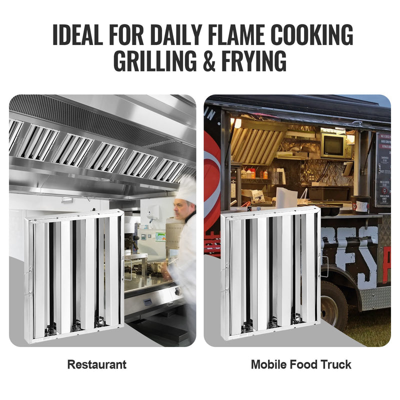 VEVOR 39,4 cm x 49,5 cm komerciālais ventilācijas filtrs, nerūsējošais tērauds