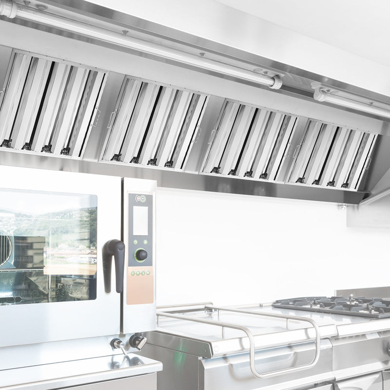 VEVOR 49,5 x 49,5 cm komerciālais tvaika nosūcēja filtrs – nerūsējošā tērauda lamellu filtrs