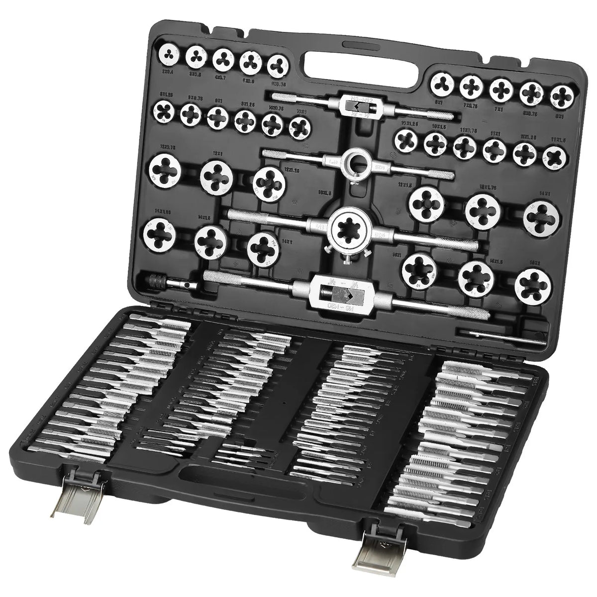 VEVOR 110-Piece Tap and Die Set M2–M18, High Speed Steel, with Accessories and Case