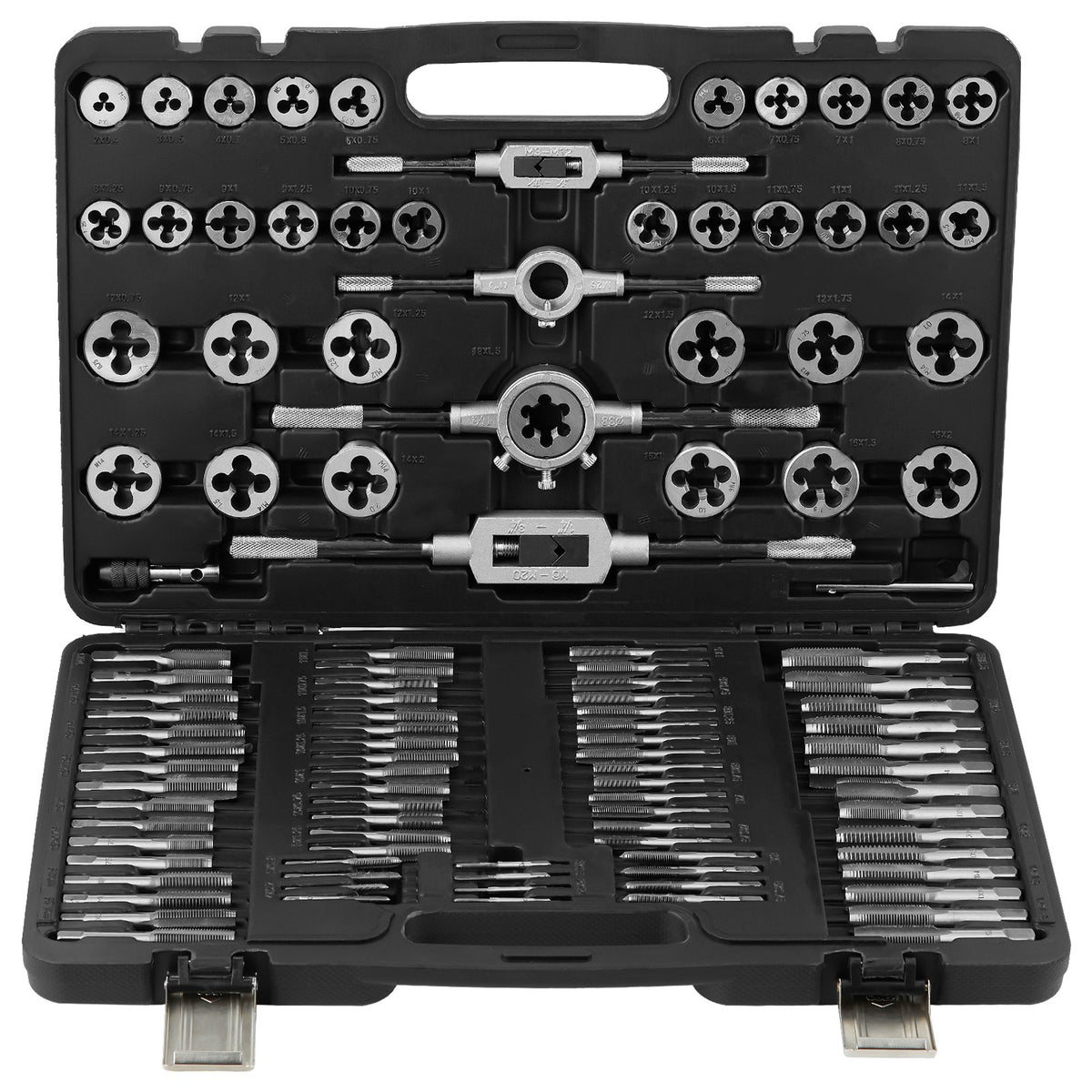 VEVOR 110-Piece Tap and Die Set M2–M18, High Speed Steel, with Accessories and Case