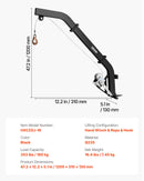 Kokā stiprināms briežu pacēlājs ar 160 kg celtspēju, vinča ar sprūdrata siksnu, izturīgs statīvs briežu apstrādei, tīrīšanai, iekāršanai un barošanai, melns