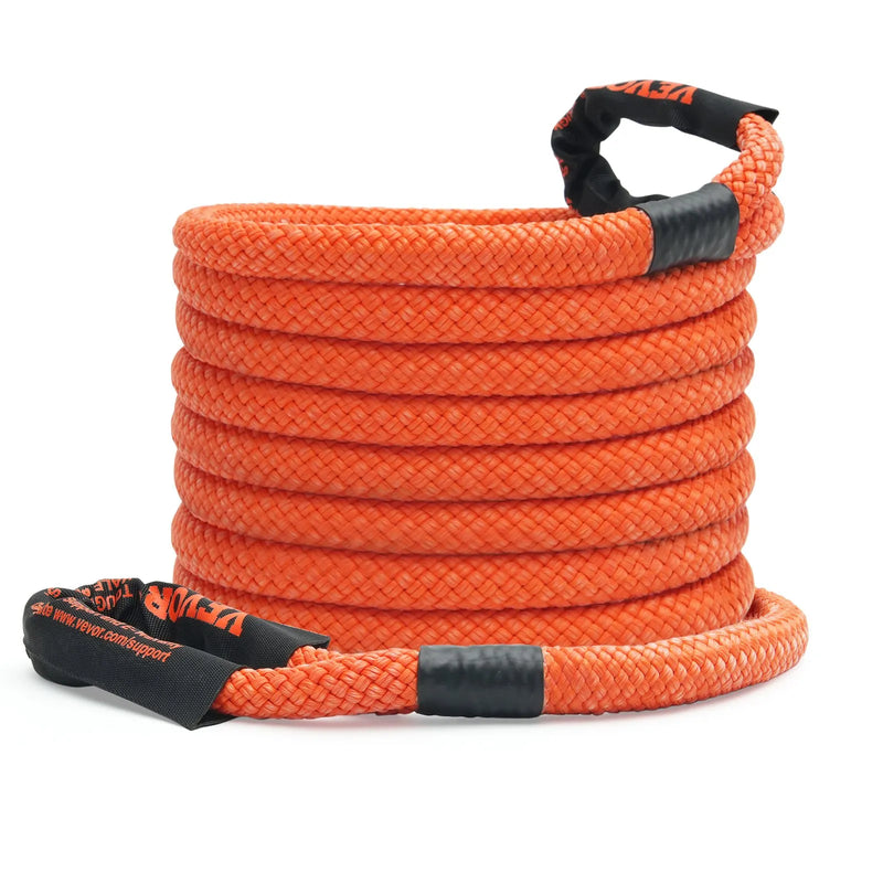 Kinetiskā atgūšanas vilkšanas virve 2,2 cm x 9,1 m, 13 876 kg, smagās slodzes elastīgā snatch siksna ar 30% stiepjamību un 2 mīkstajām skavām 18 927 kg, piemērota džipiem, automašīnām, kravas auto, ATV, UTV, SUV un traktoriem