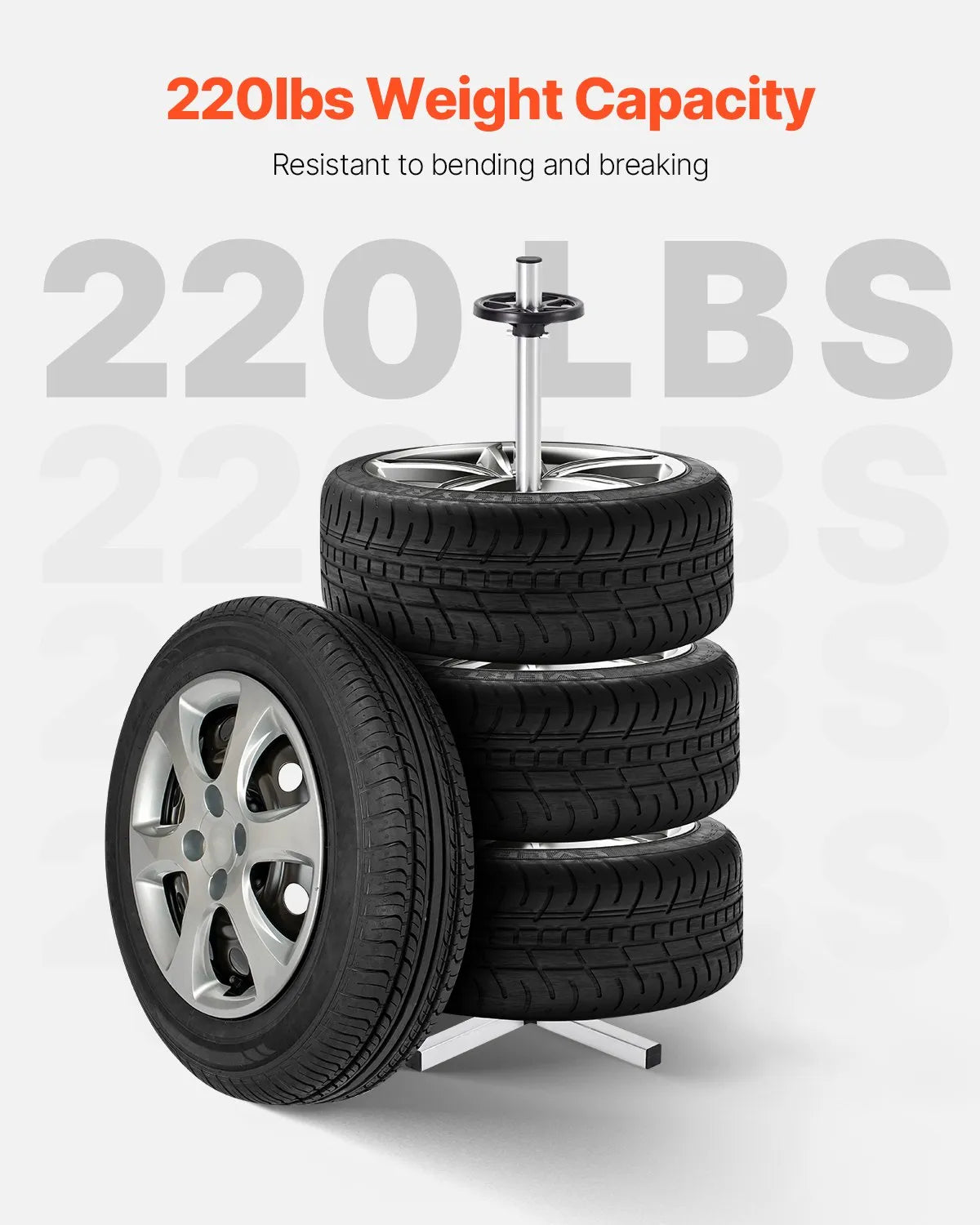 Tyre stand with disc holder for 4 tyres — suitable for tyres up to 225 mm wide
