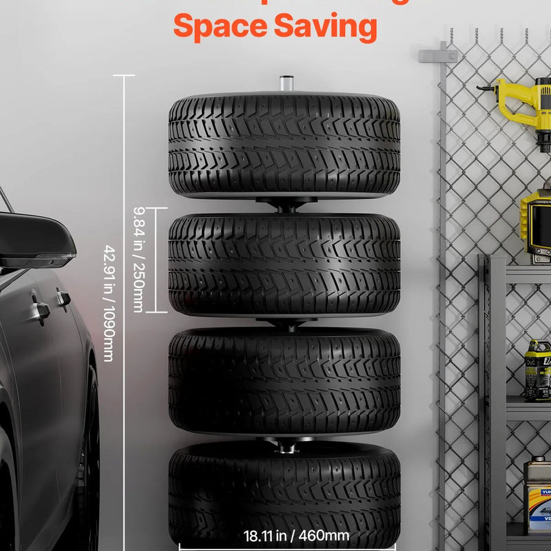 Riepu statīvs ar disku turētāju 4 riepām — der līdz 225 mm platām riepām