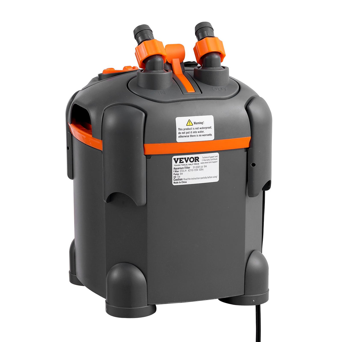 VEVOR akvaariumi välisfilter 8 W UV-lambiga, vaikne, akvaariumitele kuni 113 l