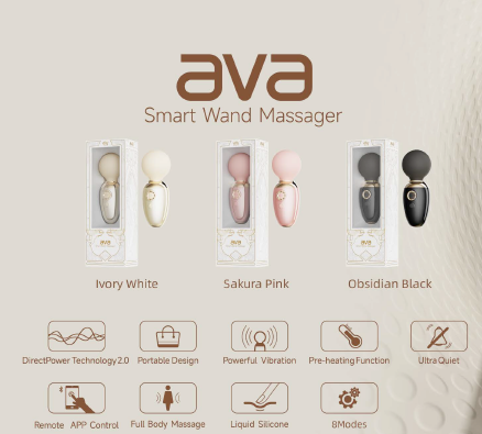 AVA ar aplikācijas vadību masāžas vibrējoša apsildāma ierīce(5min 42C) no AVA AURORA kolekcijas,rozā krāsa,skatīt aprakstu,diskrēta piegāde melnā iepakojumā