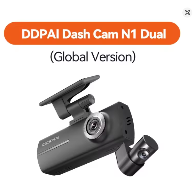 DDPAI N1 DUAL auto video reģistrators – priekšējā un aizmugurējā kamera, 1296P, nakts redzamība, Wi-Fi, 24/7 stāvvietas režīms
