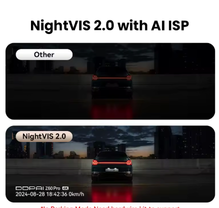 DDPAI Z60 Pro 4K auto video reģistrators – atbalsts 3 kamerām (priekšā, salonā, aizmugurē), SONY STARVIS2, ADAS, 5GHz Wi-Fi, 4G attālinātā piekļuve