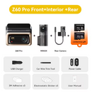 DDPAI Z60 Pro 4K auto video reģistrators – atbalsts 3 kamerām (priekšā, salonā, aizmugurē), SONY STARVIS2, ADAS, 5GHz Wi-Fi, 4G attālinātā piekļuve