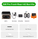 DDPAI Z60 Pro 4K auto video reģistrators – atbalsts 3 kamerām (priekšā, salonā, aizmugurē), SONY STARVIS2, ADAS, 5GHz Wi-Fi, 4G attālinātā piekļuve