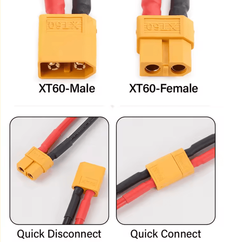 XT60 12AWG Pagarinājuma Kabelis (2M) – Kompakts un Jaudīgs - ZEMLETES.LV
