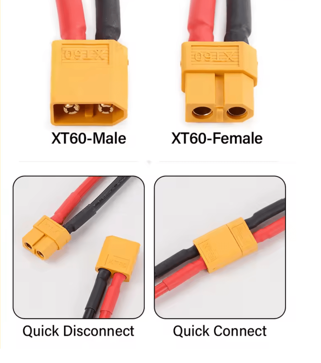 XT60 12AWG Pagarinājuma Kabelis (2M) – Kompakts un Jaudīgs - ZEMLETES.LV
