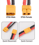 XT60 12AWG Pagarinājuma Kabelis (2M) – Kompakts un Jaudīgs - ZEMLETES.LV