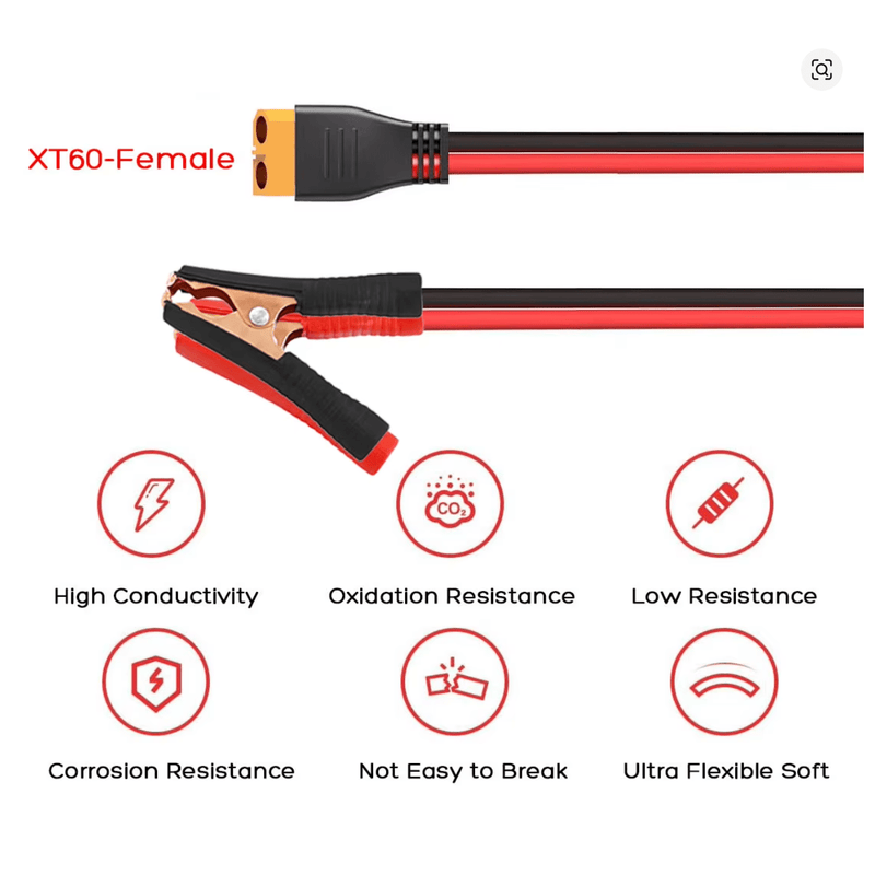 🔌 XT60 uz Krokodila Skavām Kabelis 12AWG (1m) – Akumulatoru Savienošanai - ZEMLETES.LV