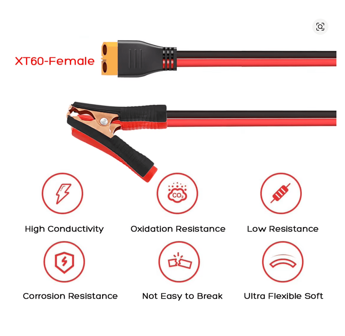 🔌 XT60 uz Krokodila Skavām Kabelis 12AWG (1m) – Akumulatoru Savienošanai - ZEMLETES.LV